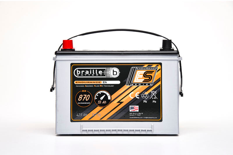 Braille Auto Battery 34 Endurance AGM Battery 870 CCA