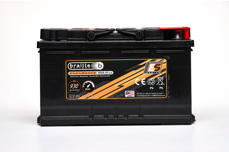 Braille Auto Battery 94R-H7-L4 Endurance AGM Battery 930 CCA