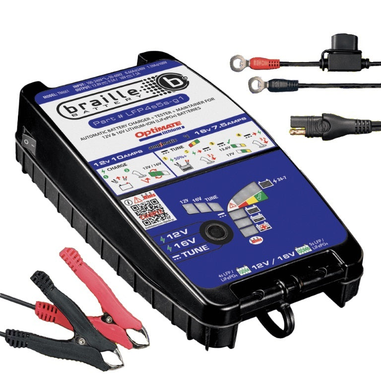 Braille Auto Battery 16-Volt Lithium Battery Charger