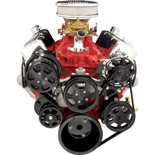 Billet Specialties SBC Tru Track Pulley System Black