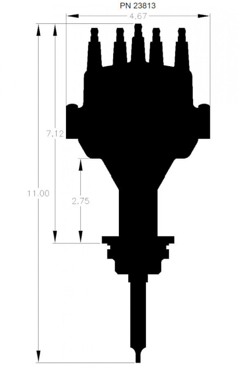 MSD Black, Chrysler 318-360 Dual Sync Distributor