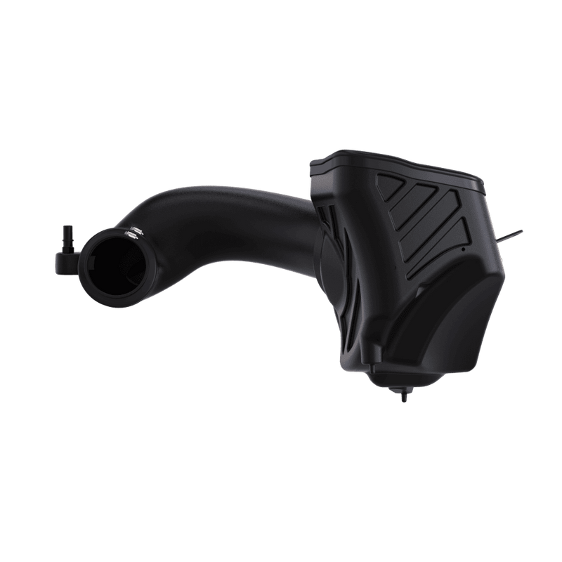 Rear view of the JLT CAI-75-5205 cold air intake housing and curved tube for Cadillac CT5-V Blackwing