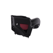 Left-side view of the JLT CAI-75-5205 Blackwing intake, showing the red filter through the airbox opening