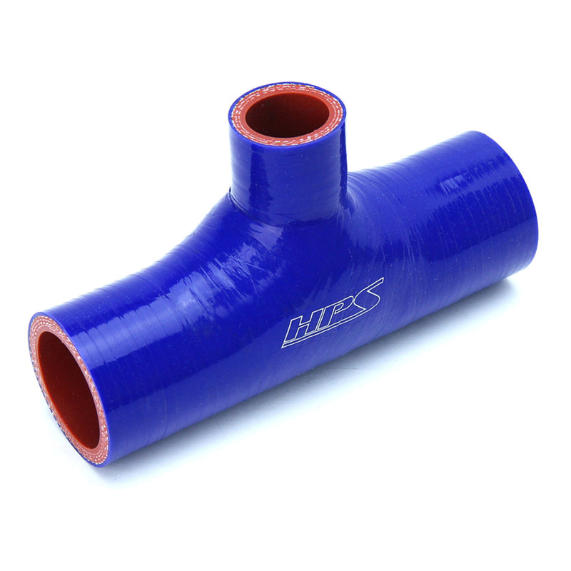 HPS 1.75" ID , 1" ID branch Blue Silicone Coupler Coolant T Hose Tee Adapter