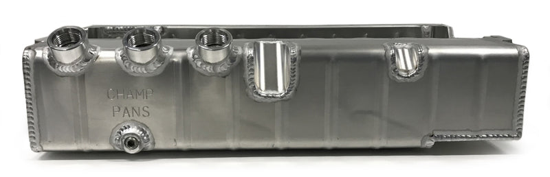 Champ Pans SBC Alum. DS Oil Pan 3 O-Ring Ports 4.25 Deep