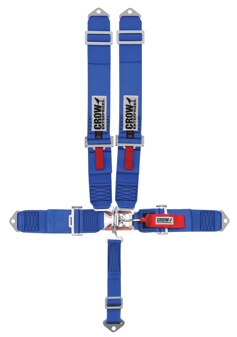 Crow Safety Gear 5-Pt Harness Small Latch Blu Bolt in Blk Hardware