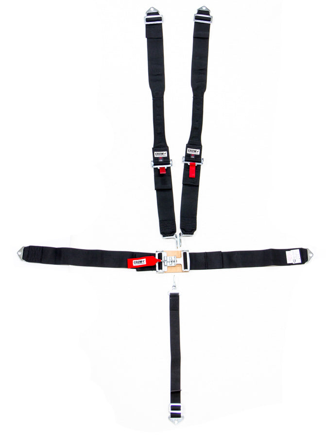 Crow Safety Gear 5-Pt Harness Big Latch Blk Hans Bolt In Pull Do
