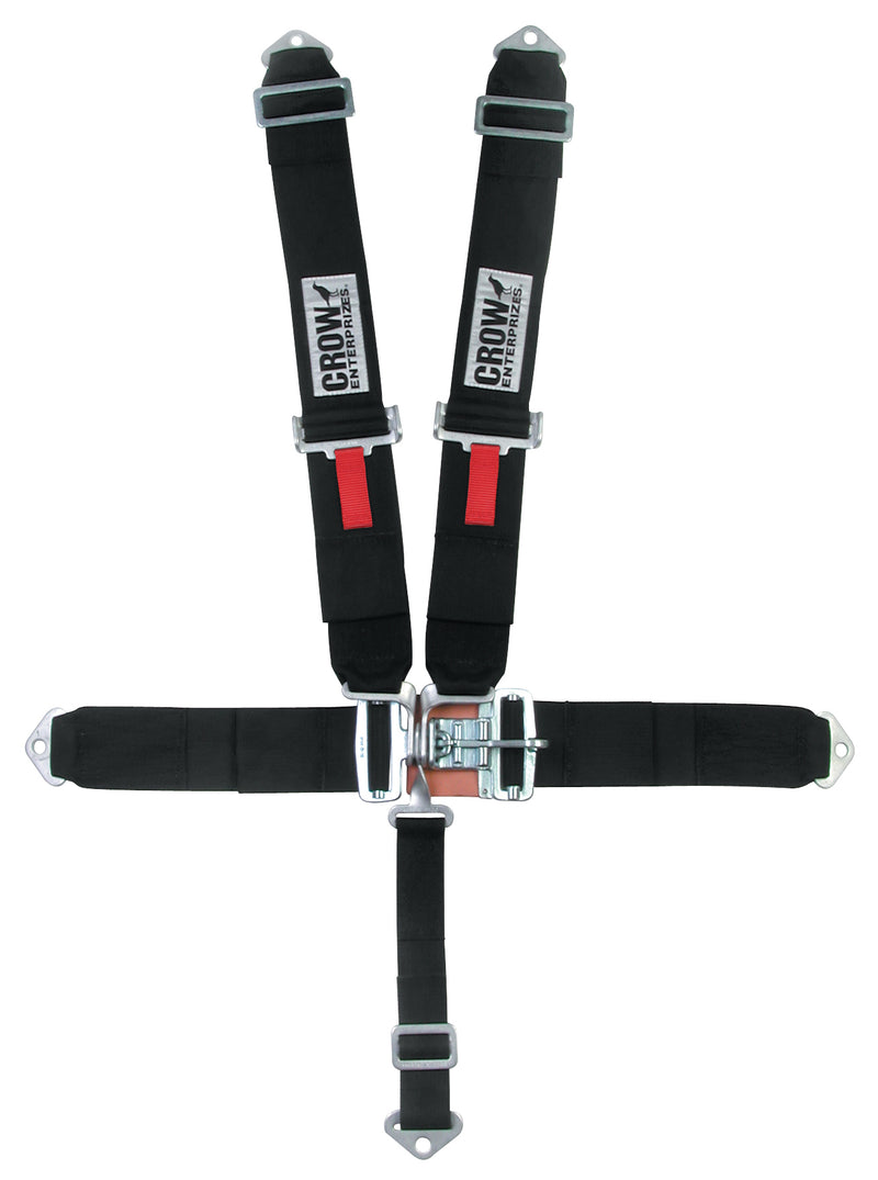 Crow Safety Gear 5-Pt Harness Big Latch Blk Bolt In Pull Down