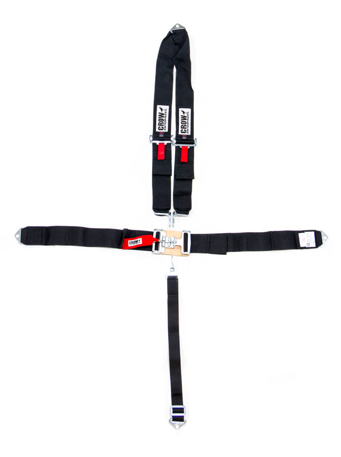 Crow Safety Gear 5-Pt Harness Big Latch Blk Bolt In V Type