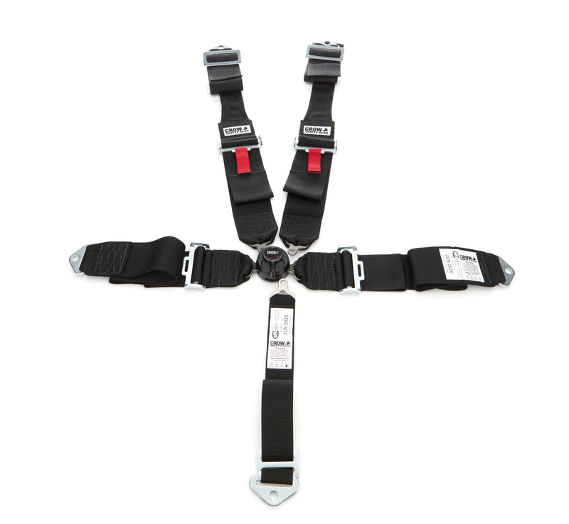 Crow Safety Gear Seat Belts 5 Way Kam Blk Lock 52in Lap PD DB