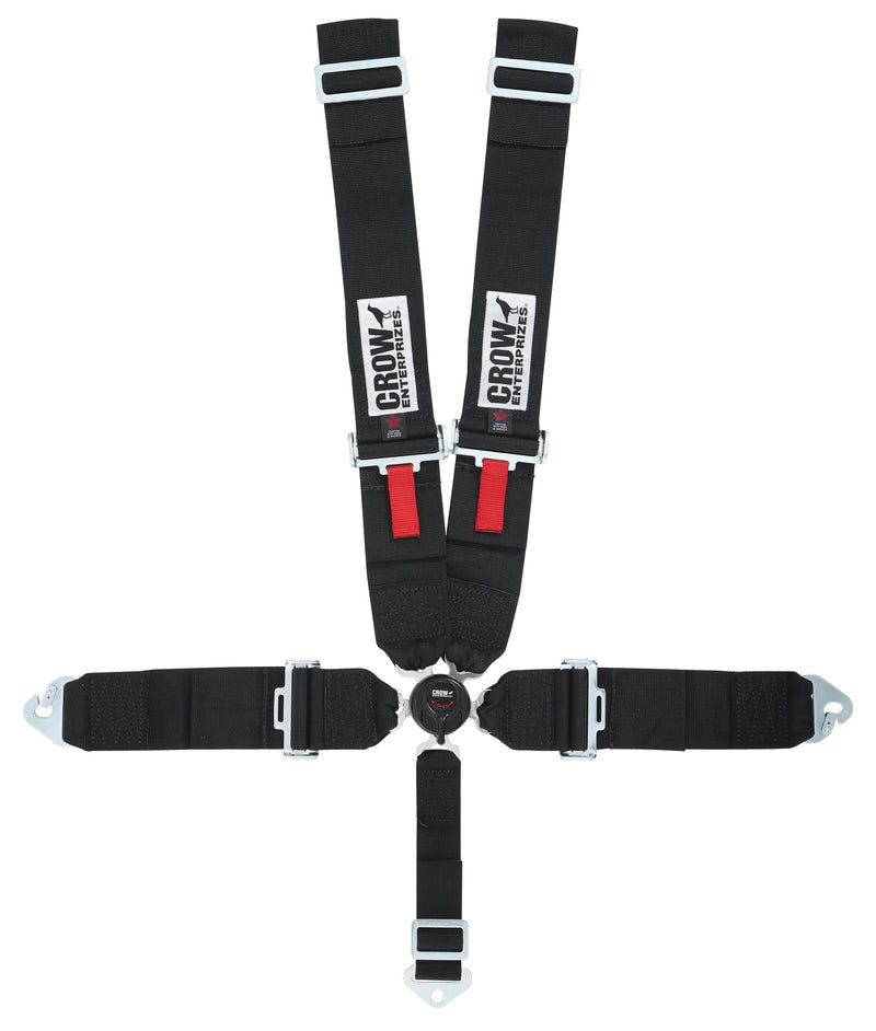 Crow Safety Gear Kam Lock Lap Belt 5-Way Black Floor Mount