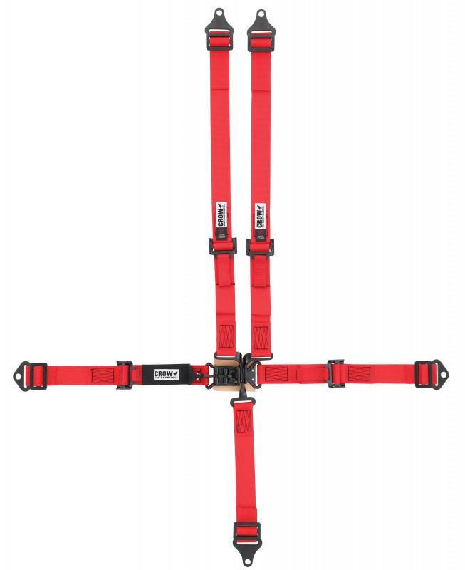 Crow Safety Gear 5-Way L&L 2in Lap Belt P ull-up adj  ALL B/I & W/