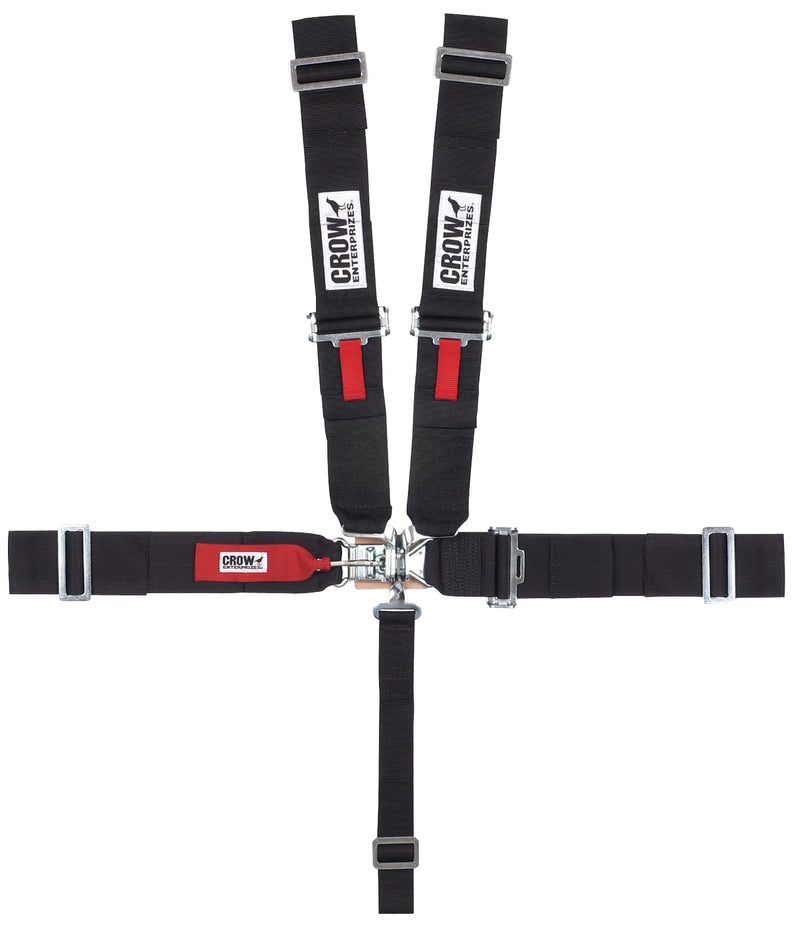 Crow Safety Gear 5-Pt Harness Small Latch Black Pull Down LS Only