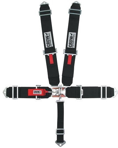 Crow Safety Gear 5-Way 3in L&L Lap Belt Pull Down  Individual Ha