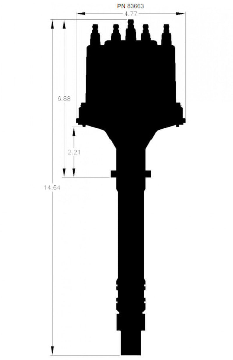 GM Late Model HEI V8 Ext Coil Distributor- Black