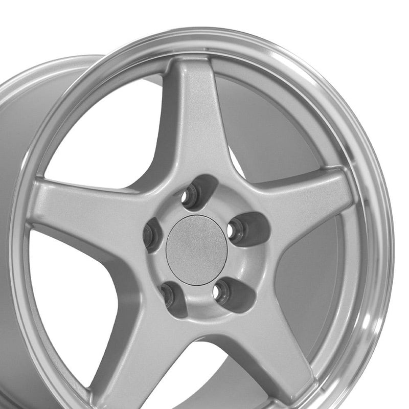 17" Replica Wheel CV01 Fits Chevrolet Corvette - ZR1 Rim 17x9.5 Silver Wheel