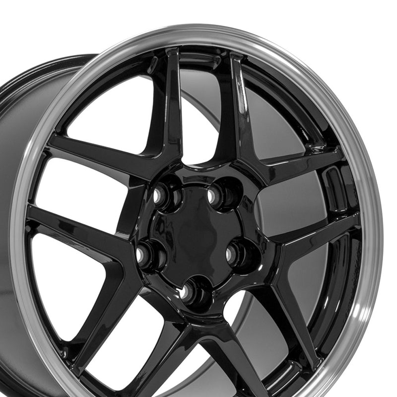 17" Replica Wheel CV04 Fits Chevrolet Corvette - C5 Z06 Rim 17x9.5 Black Wheel