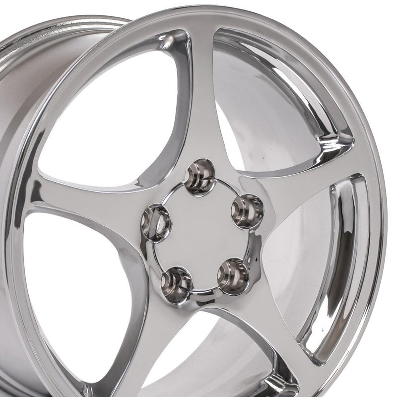 18" Replica Wheel CV05 Fits Chevrolet Corvette - C5 Rim 18x9.5 Chrome Wheel