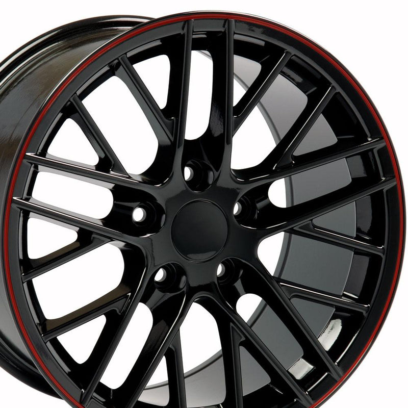18" Replica Wheel CV08A Fits Chevrolet Corvette - C6 ZR1 Rim 18x10.5 Redline Wheel