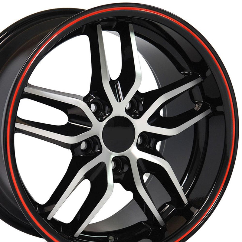 17" Replica Wheel CV18A Fits Chevrolet Corvette - C7 Stingray Rim 17x9.5 DD Mach'd Redline Wheel