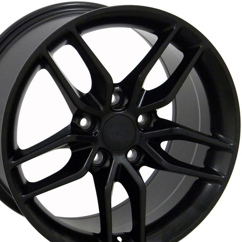 17" Replica Wheel CV27A Fits Chevrolet Corvette - C7 Stingray Rim 17x9.5 Black Wheel