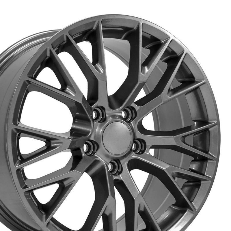 18" Replica Wheel CV22 Fits Chevrolet Corvette - C7 Z06 Rim 18x8.5 Gunmetal Wheel