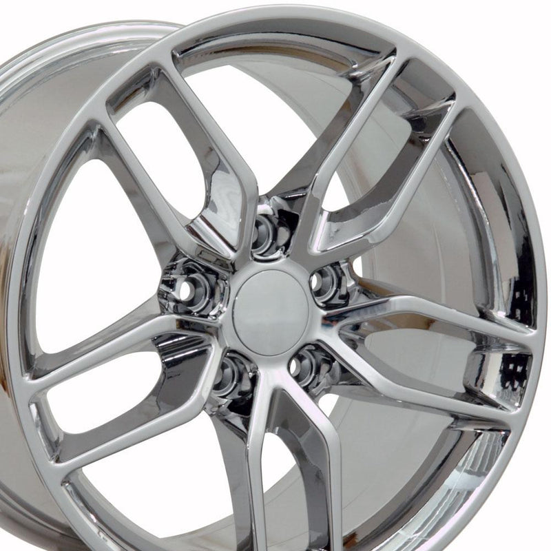 18" Replica Wheel CV27A Fits Chevrolet Corvette - C7 Stingray Rim 18x10.5 Chrome Wheel