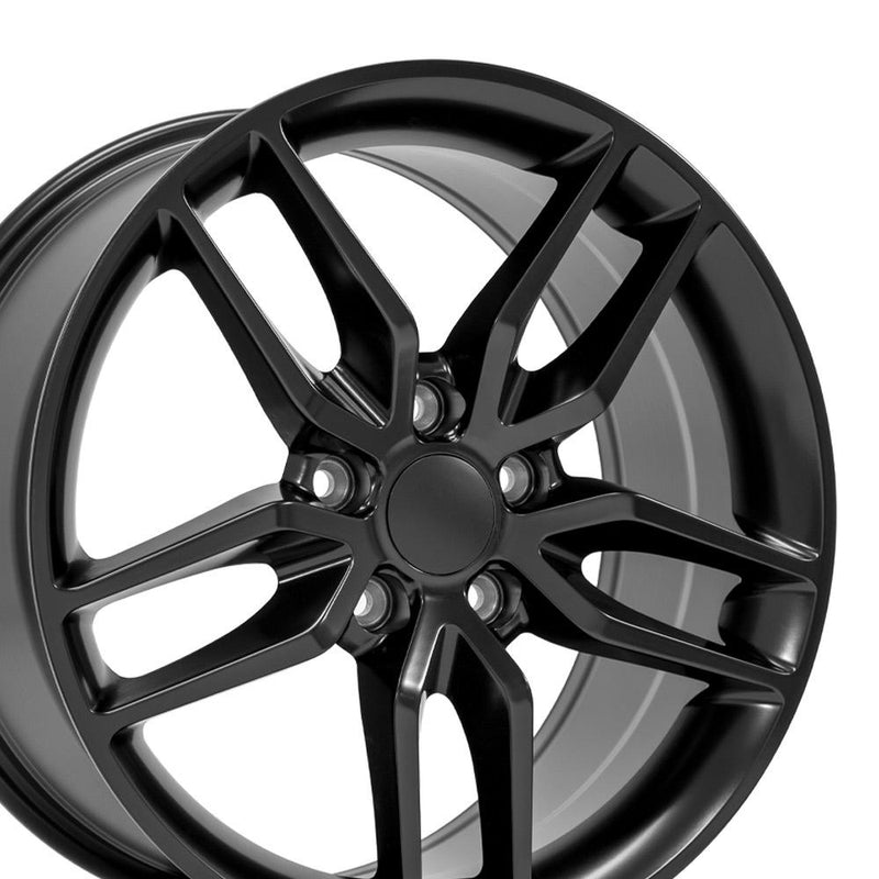18" Replica Wheel CV27B Fits Chevrolet Corvette - C7 Stingray Rim 18x8.5 Black Wheel