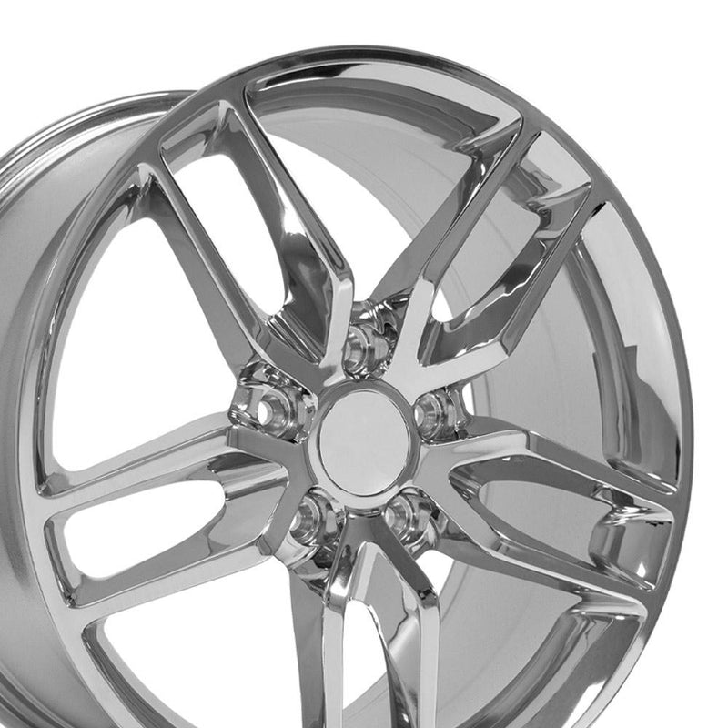 18" Replica Wheel CV27B Fits Chevrolet Corvette - C7 Stingray Rim 18x8.5 Chrome Wheel