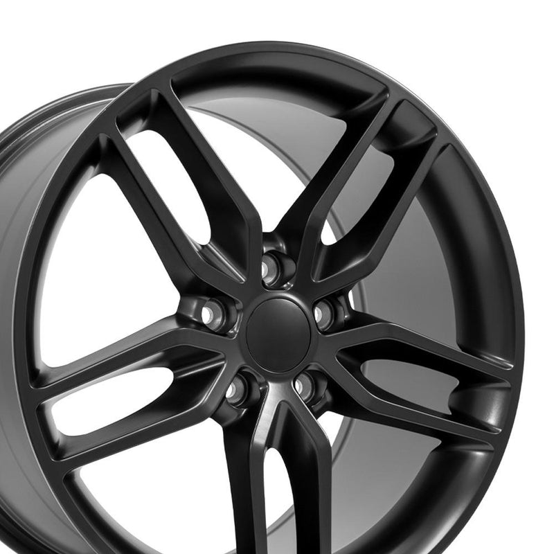 19" Replica Wheel CV27B Fits Chevrolet Corvette - C7 Stingray Rim 19x10 Black Wheel