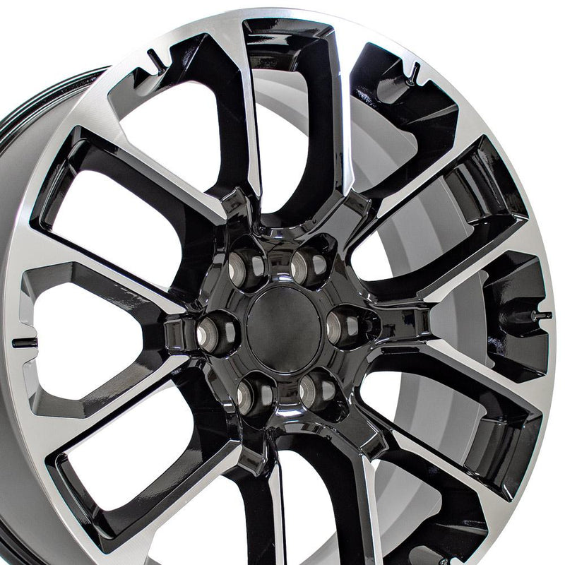 22" Replica Wheel fits Chevrolet Suburban 1500 - CV67 Black Machined 22x9
