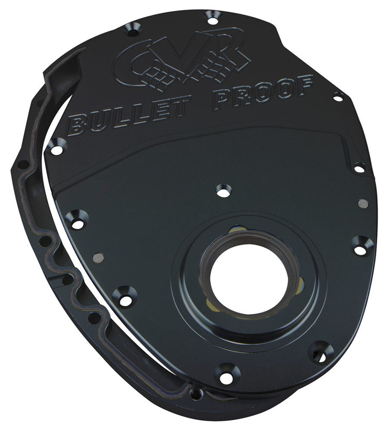 Cvr Performance SBC Billet Timing Cover 2-Piece - Black Anodized