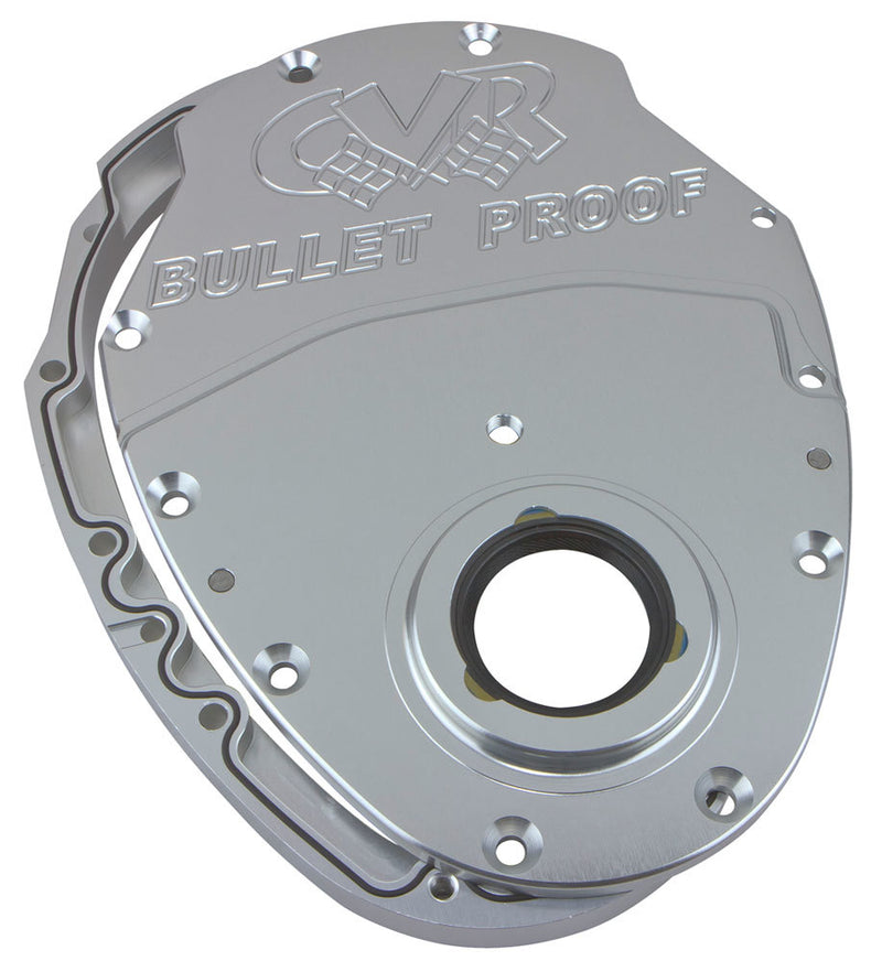 Cvr Performance SBC Billet Timing Cover 2-Piece - Clear Anodized