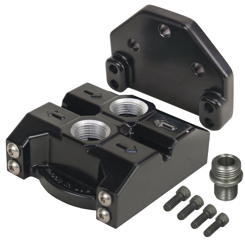 Derale Single Mount Oil Filter Mount Ports Up