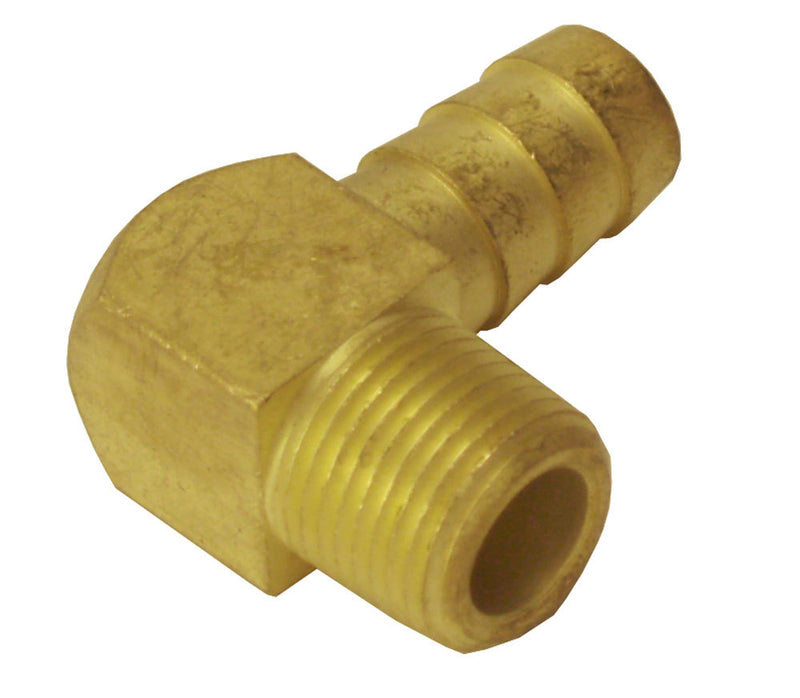 Derale 1/2in NPT M x 1/2in Bar b 90 Degree Hose Fitting