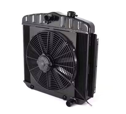 Dewitts Radiator Radiator w/Fans 55-57 Chevy Auto Trans Black