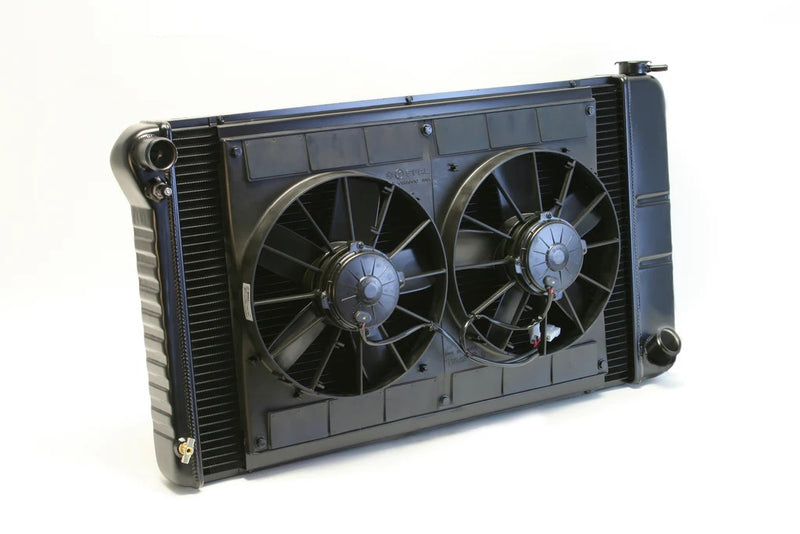 Dewitts Radiator Radiator w/Fans C-10 Trk 67-72 Manual Trans Black