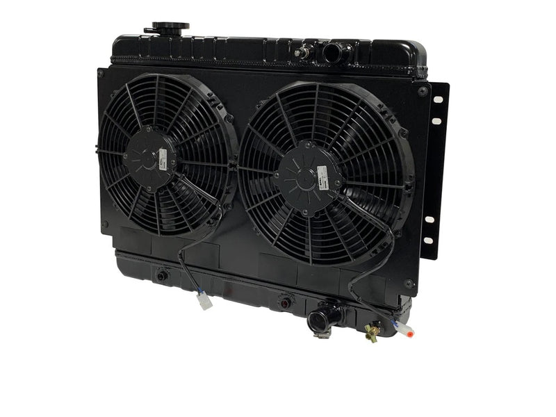 Dewitts Radiator Radiator w/fans Chevelle 64-67 LS Man Trans Blk