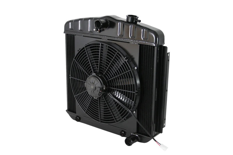 Dewitts Radiator Radiator w/Fans 55-57 Chevy LS Auto Trans Blk