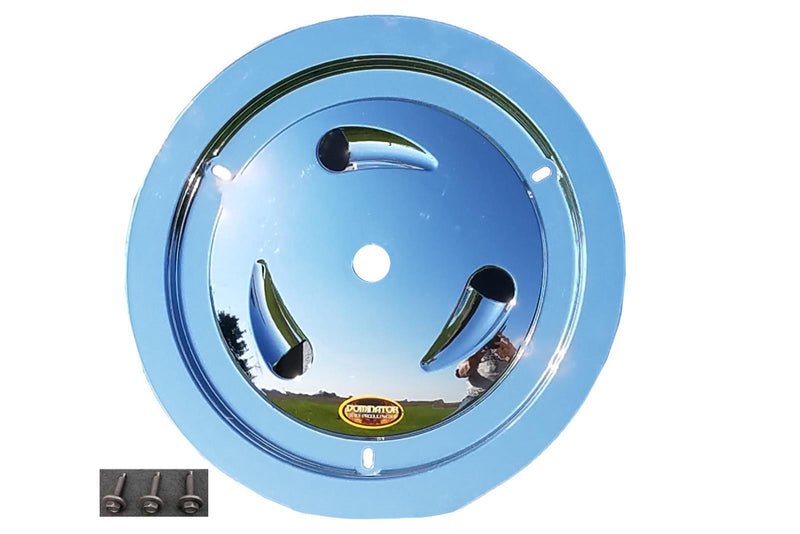Dominator Race Products Wheel Cover Bolt-On Chrome Real Style