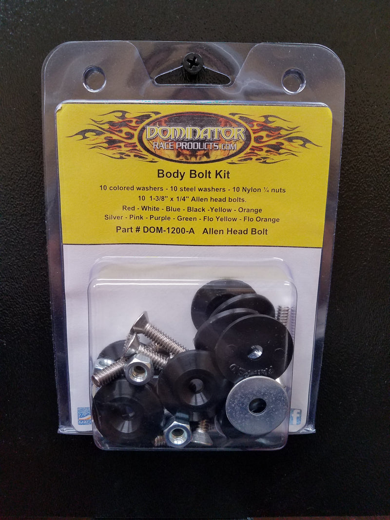 Dominator Race Products Body Bolt Kit Black Allen Head