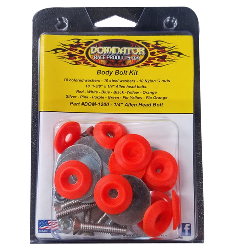 Dominator Race Products Body Bolt Kit Flou Orange Allen Head
