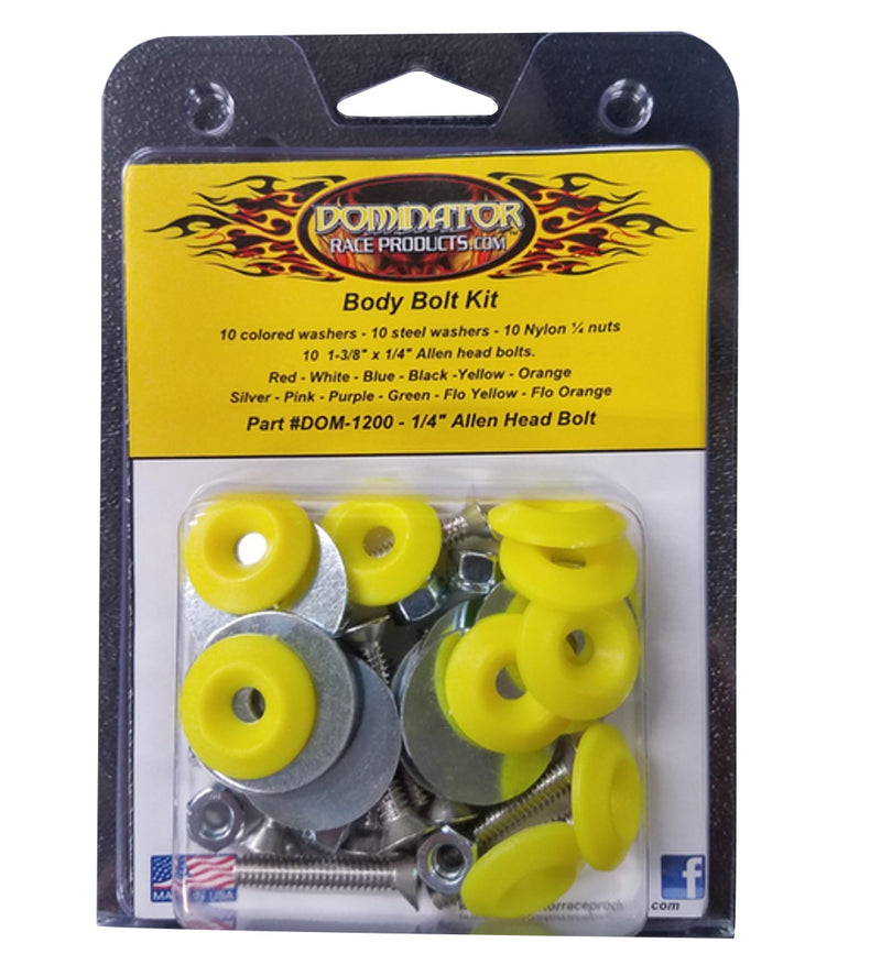 Dominator Race Products Body Bolt Kit Flou Yellow Allen Head