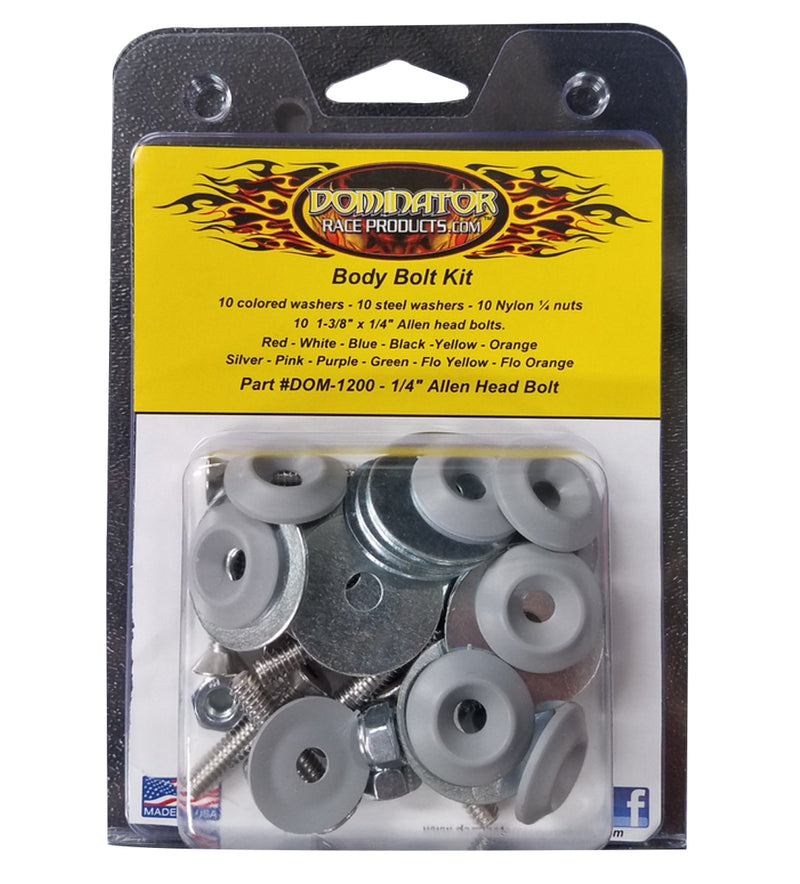 Dominator Race Products Body Bolt Kit Gray Allen Head