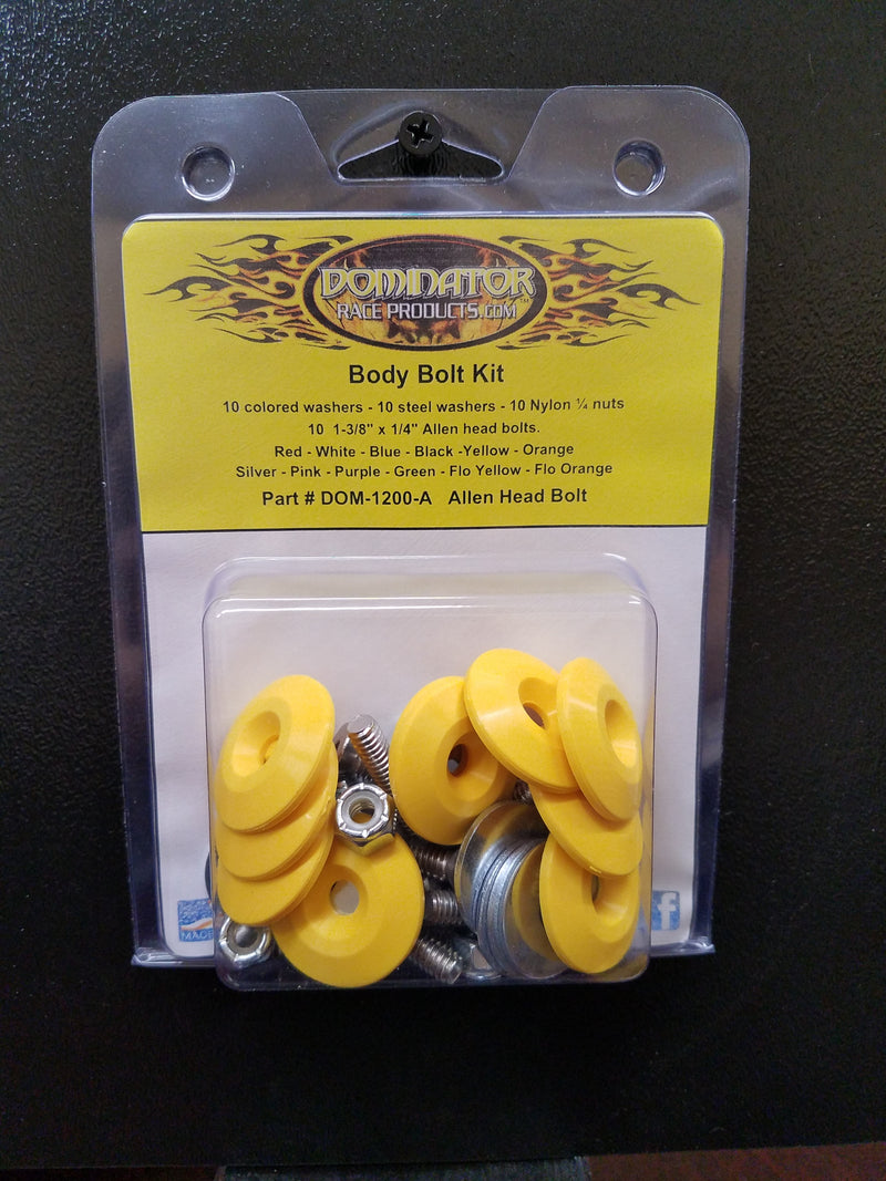 Dominator Race Products Body Bolt Kit Yellow Allen Head