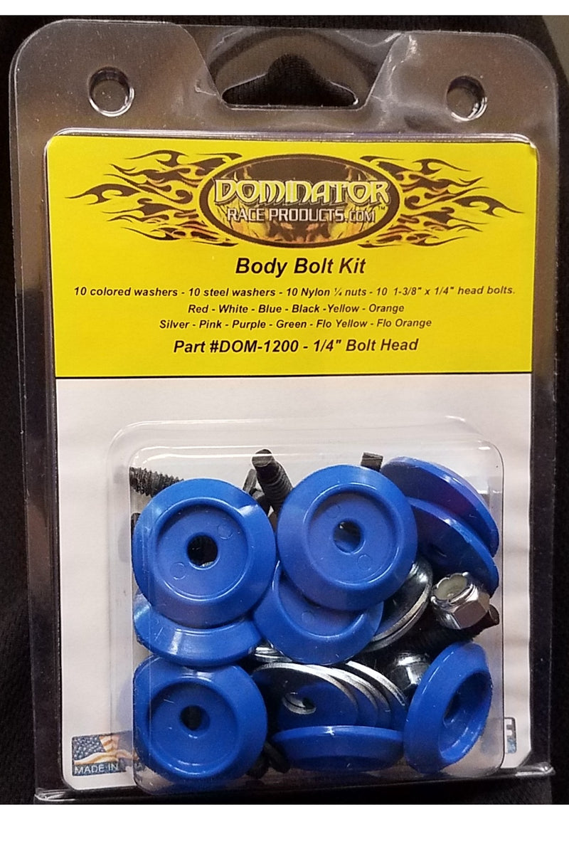 Dominator Race Products Body Bolt Kit Blue Hex Head