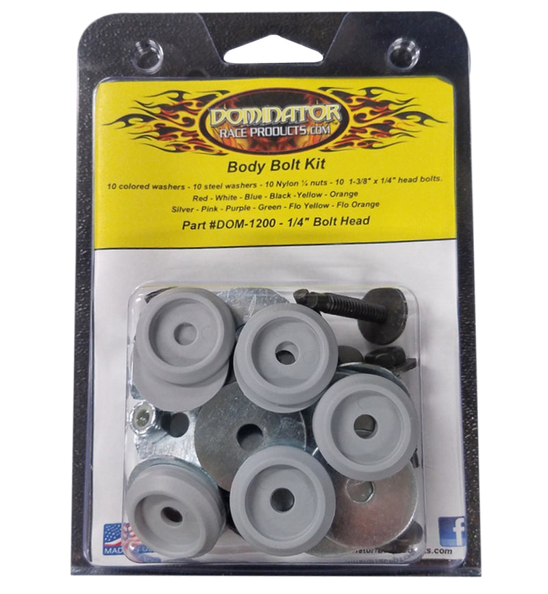 Dominator Race Products Body Bolt Kit Gray Hex Head