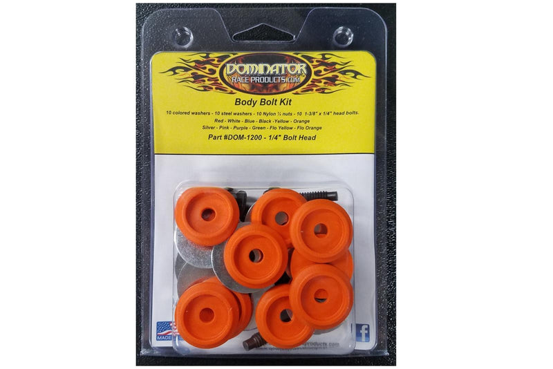 Dominator Race Products Body Bolt Kit Orange Hex Head