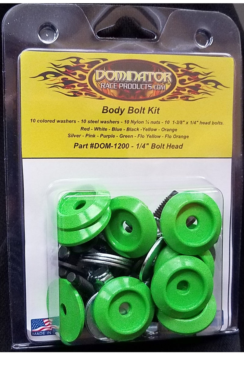 Dominator Race Products Body Bolt Washer 1pc Ext. Green
