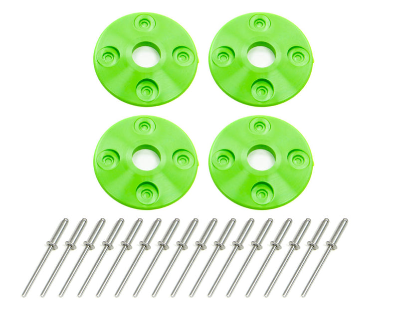 Dominator Race Products Scuff Plate Plastic 4pk Xtreme Green